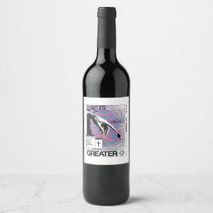Rótulo De Garrafa De Cerveja Romanos 8:31 Mão de Deus Cyberpunk Glitch Art