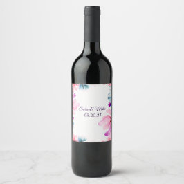 Rótulo De Garrafa De Cerveja Romantic Blush & Blue floral Wedding Invitation