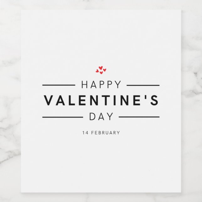 Rótulo De Garrafa De Cerveja Romântico Moderno 14 de fevereiro Feliz Dia de os  (Rótulo Único)