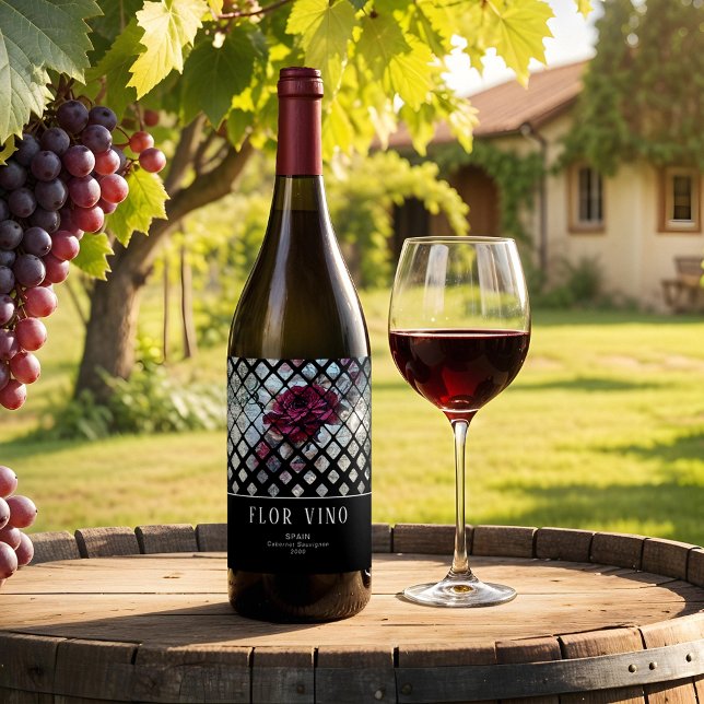 Rótulo De Garrafa De Cerveja Rosa de Ephemera Floral vitoriano (Criador carregado)