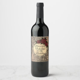 Rótulo De Garrafa De Cerveja Rosa-Leopardo-Chic aniversário de 40 anos fabuloso