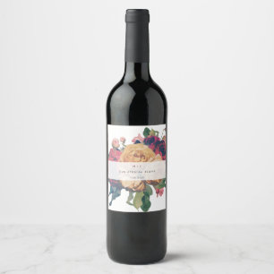 Rótulo De Garrafa De Cerveja Rosas Antigos Vintage Boho Wedding