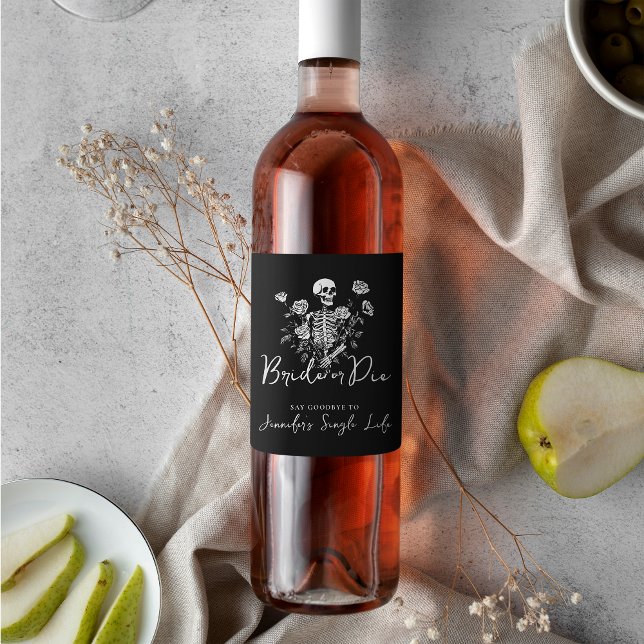 Rótulo De Garrafa De Cerveja Rosas de Despedida de Solteira Noiva ou Morre Esqu (Criador carregado)