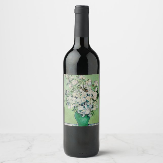 Rótulo De Garrafa De Cerveja Rosas de Vincent Van Gogh (Frente)
