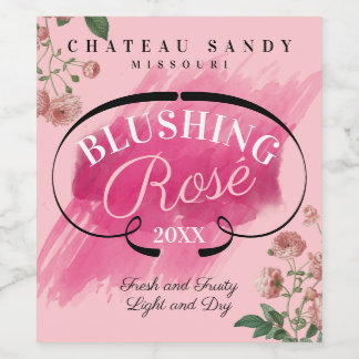 Rótulo De Garrafa De Cerveja Rosas de vinho de rosa caseiro personalizados