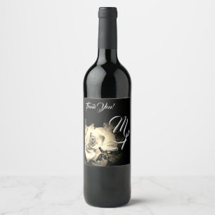 Rótulo De Garrafa De Cerveja Rosas Elegantes