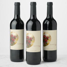 Rótulo De Garrafa De Cerveja Rosas Vermelhas