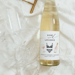 Rótulo De Garrafa De Cerveja Rosé e Chá de panela Lingerie