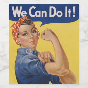 Rótulo De Garrafa De Cerveja Rosie the Riveter: Forte Empoderamento feminino