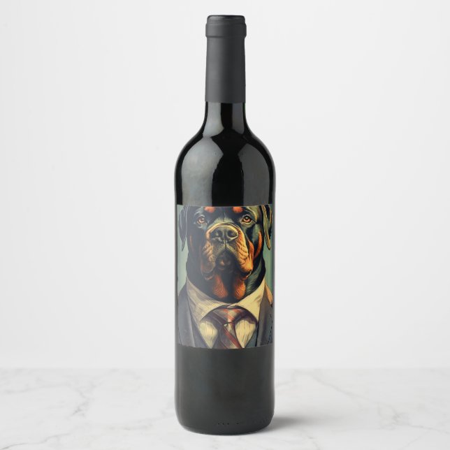 Rótulo De Garrafa De Cerveja Rottweiler - Vinho do Presidente (Frente)