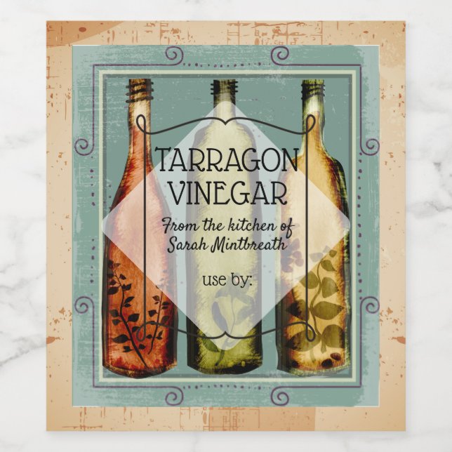 Rótulo De Garrafa De Cerveja Rotulagem de conservas caseiras de vinagre de azei (Rótulo Único)