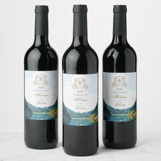 Rótulo De Garrafa De Cerveja Rótulo de Cachaça de Casamento Mountain Valley Vie (Garrafas)