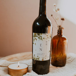 Rótulo De Garrafa De Cerveja Rótulo de Cama de Vinho de Casamento Monograma | F