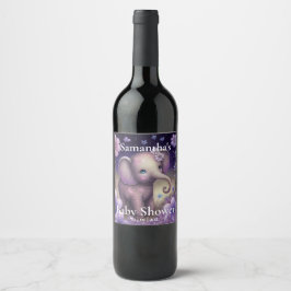 Rótulo De Garrafa De Cerveja Rótulo de Chá de fraldas roxo de elefante doce