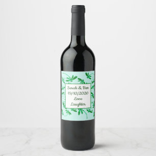 Rótulo De Garrafa De Cerveja Rótulo de Libélulas Verde Neon