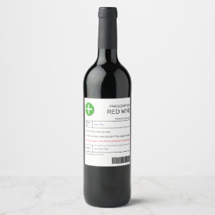 Rótulo De Garrafa De Cerveja Rótulo de Prescrição de Vinho Vermelho