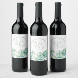 Rótulo De Garrafa De Cerveja Rótulo de Proposta de Bridesmaid de Folha Tropical
