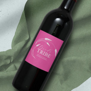 Rótulo De Garrafa De Cerveja Rótulo de Proposta de Bridesmaid Rosa Vibrante