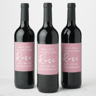 Rótulo De Garrafa De Cerveja Rótulo de Rosa de Proposta de Bridesmaid