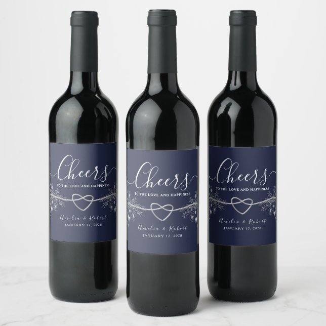 Rótulo De Garrafa De Cerveja Rótulo de Vinho Azul Marinho (Garrafas)