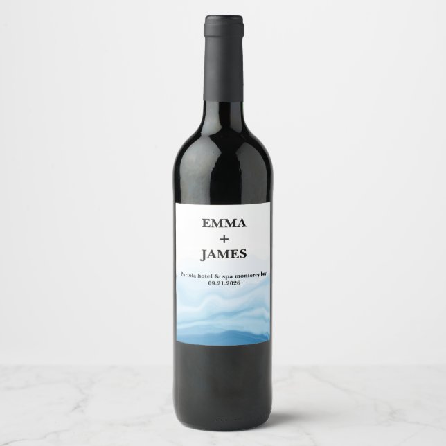 Rótulo De Garrafa De Cerveja Rótulo de Vinho Branco Moderno (Frente)