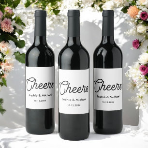 Rótulo De Garrafa De Cerveja Rótulo de vinho branco preto