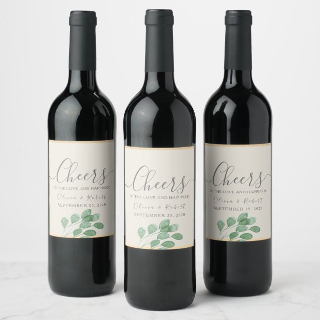 Rótulo De Garrafa De Cerveja Rótulo de Vinho Brinde Casamento Verde Dourado (Garrafas)