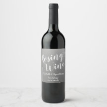 Rótulo de Vinho Cinza Elegante