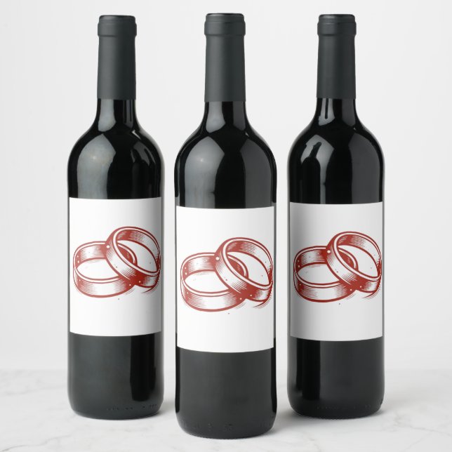 Rótulo De Garrafa De Cerveja Rótulo de Vinho com Argolas Entrelaçadas - Robô de (Garrafas)