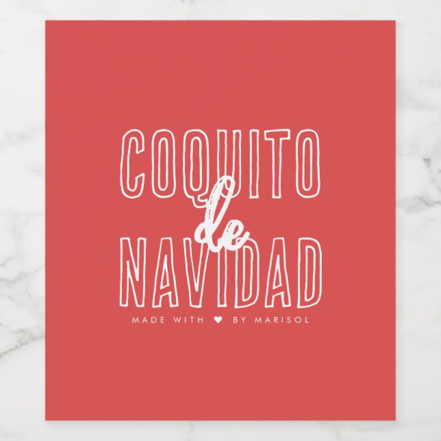 Rótulo De Garrafa De Cerveja Rótulo de vinho Coquito De Navidad (Rótulo Único)