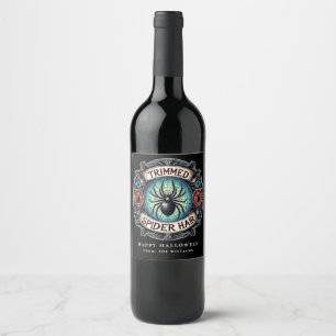 Rótulo De Garrafa De Cerveja Rótulo de Vinho da Aranha Negra do Festa de Hallow