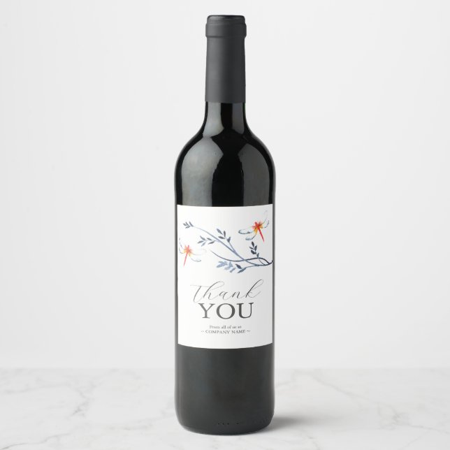 Rótulo De Garrafa De Cerveja Rótulo De Vinho Da Dragonfly Vermelha Obrigado (Frente)