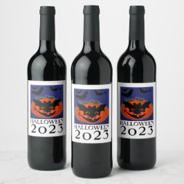 Rótulo De Garrafa De Cerveja Rótulo de Vinho da Máscara de Vestida da Abóbora 2