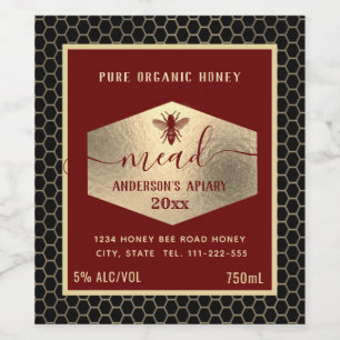 Rótulo De Garrafa De Cerveja Rótulo de vinho de abelha de mel de pente de ouro