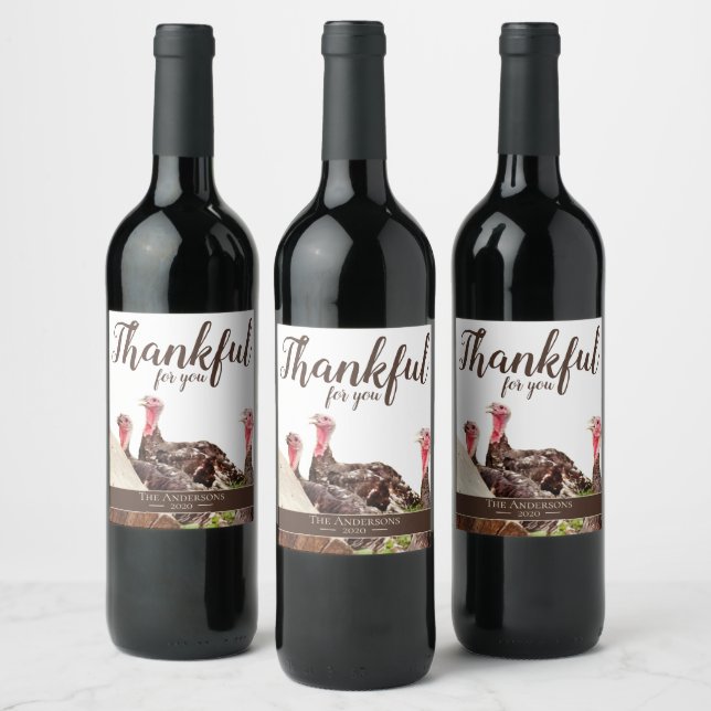Rótulo De Garrafa De Cerveja Rótulo de Vinho de Ação de Graças (Garrafas)