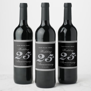 Rótulo De Garrafa De Cerveja Rótulo de Vinho de Aniversário de 25 Anos de Casam