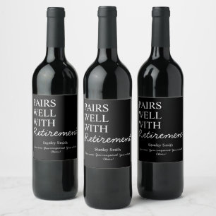 Rótulo De Garrafa De Cerveja Rótulo de Vinho de Aposentadoria – Parabéns e Saúd