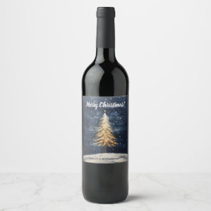 Rótulo De Garrafa De Cerveja Rótulo de Vinho de Árvore de Ouro de Natal Merry