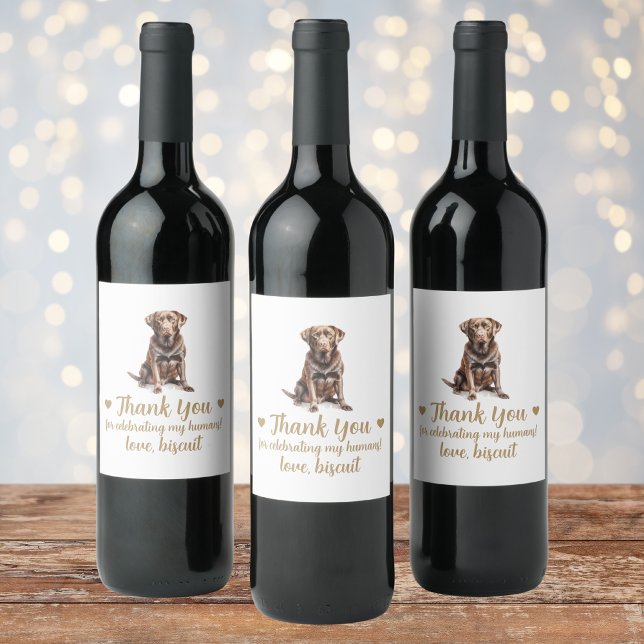 Rótulo De Garrafa De Cerveja Rótulo de Vinho de Casamento Cachorro Lab Chocolat (Criador carregado)