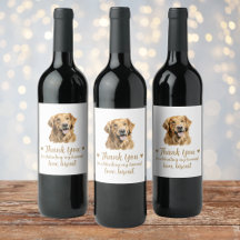 Rótulo de Vinho de Casamento Cachorro Retriever Do