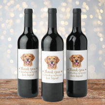 Rótulo de Vinho de Casamento Cachorro Retriever Do