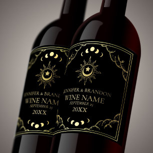 Rótulo De Garrafa De Cerveja Rótulo de Vinho de Casamento com Cartão de Tarot