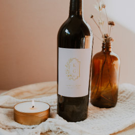 Rótulo De Garrafa De Cerveja Rótulo de Vinho de Casamento com Monograma de Cris