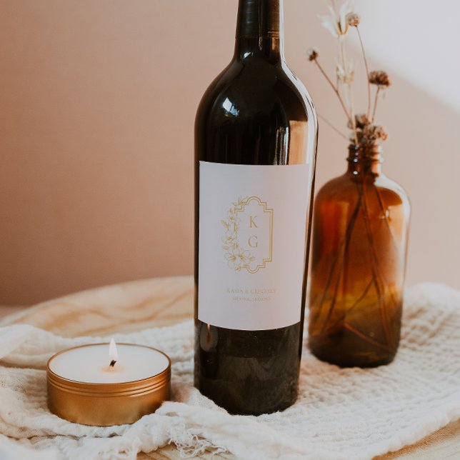 Rótulo De Garrafa De Cerveja Rótulo de Vinho de Casamento com Monograma de Cris (Criador carregado)