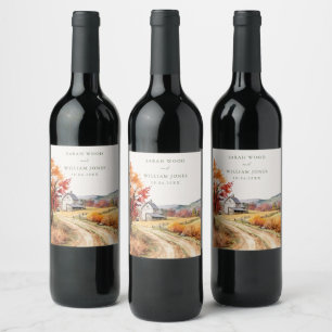 Rótulo De Garrafa De Cerveja Rótulo de Vinho de Casamento da fazenda de impress