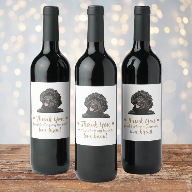Rótulo De Garrafa De Cerveja Rótulo de Vinho de Casamento de Cachorro Goldendoo (Criador carregado)