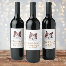 Rótulo De Garrafa De Cerveja Rótulo de Vinho de Casamento de Cães Personalizado