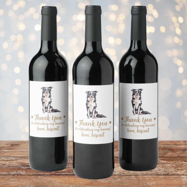 Rótulo De Garrafa De Cerveja Rótulo de Vinho de Casamento de Cães Personalizado (Criador carregado)
