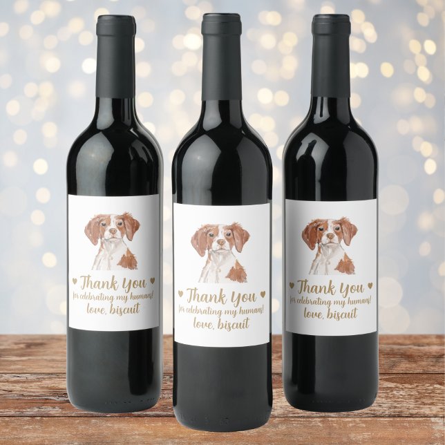 Rótulo De Garrafa De Cerveja Rótulo de Vinho de Casamento de Cães Personalizado (Criador carregado)