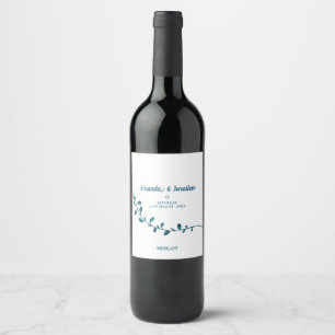 Rótulo De Garrafa De Cerveja Rótulo de Vinho de Casamento de Fern Minimalista